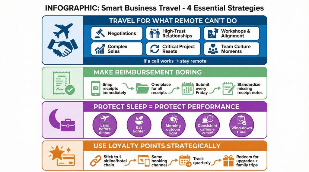Infographic: Smart business travel strategies for when remote work isn't enough.